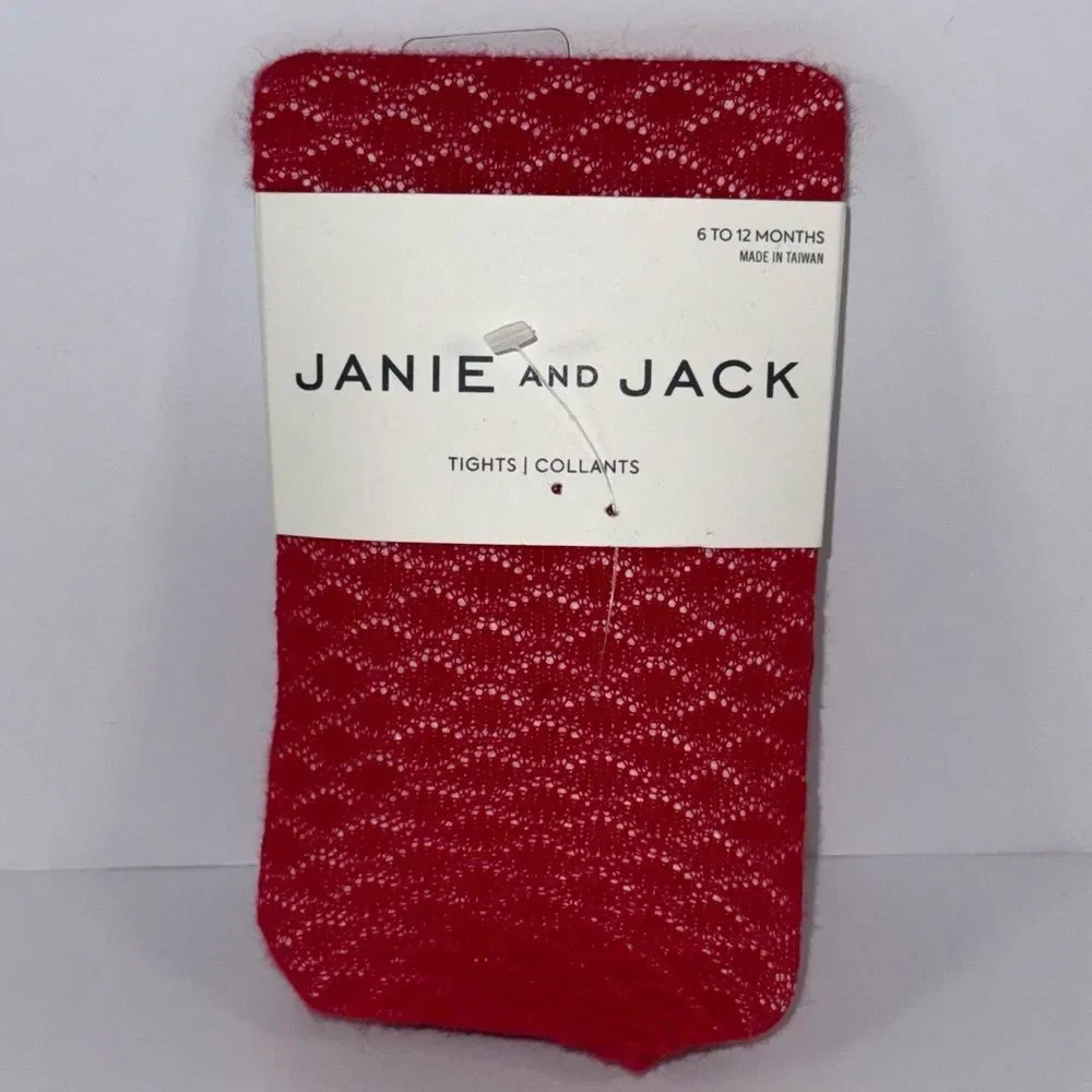 Janie and Jack 6-12 months Red Tights